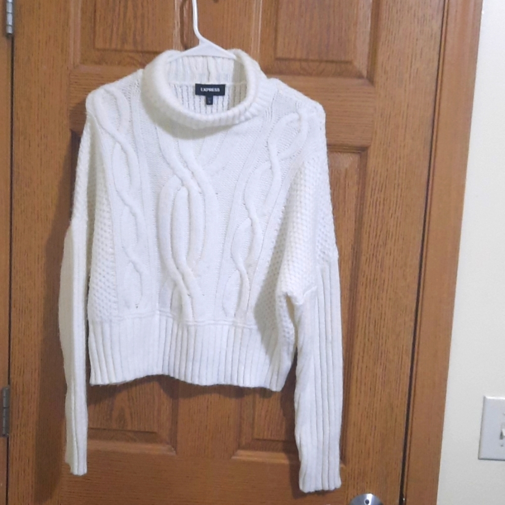 Express Junior's  Turtleneck white sweater